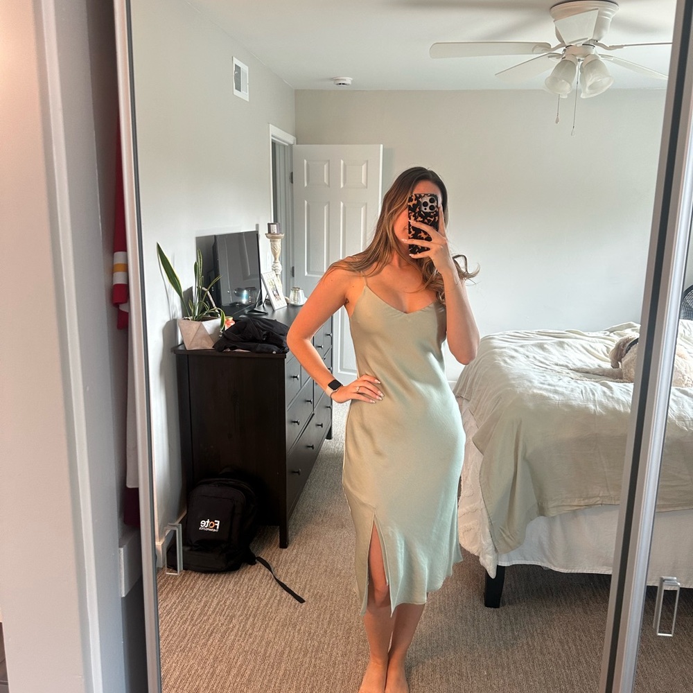 Sage Green Slip Dress